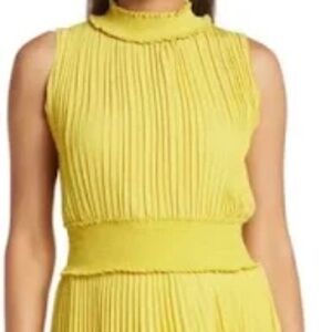 Nanette Nanette Lepore Pleated Yellow Sleeveless  Midi Dress